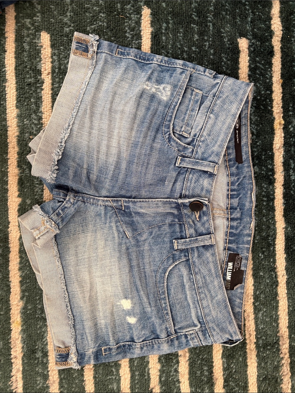 Willam rust Scarlett Light Blue Distressed Denim Cutoff Shorts